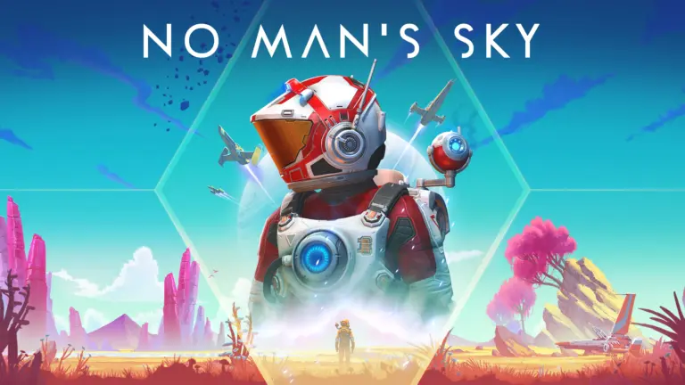 No Man’s Sky artwork and screenshots showing its long comeback across updates.