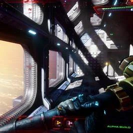 Citadel Station corridors and SHODAN branding from the System Shock remake.