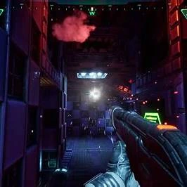 Released System Shock remake screenshots showing combat, exploration and Citadel Station.