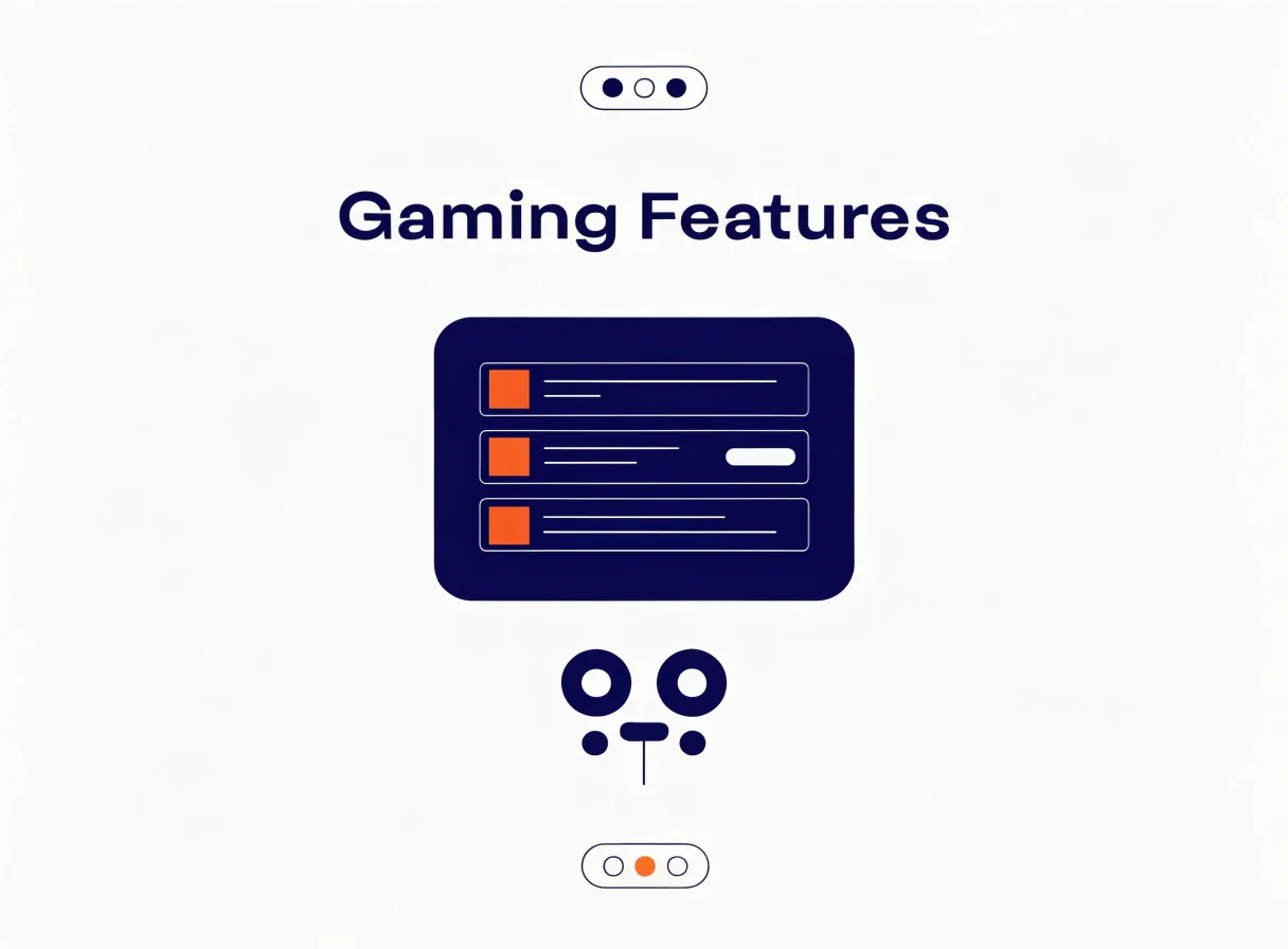 Gaming features and lists visual