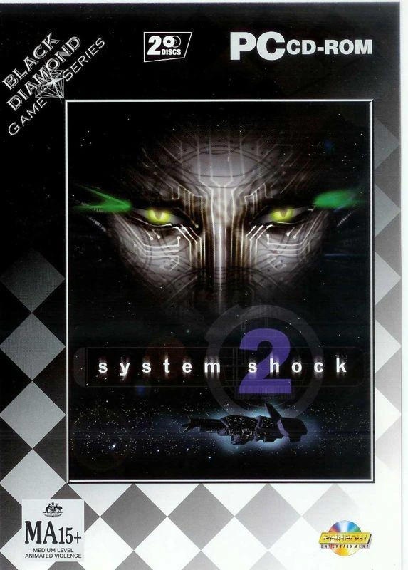 System Shock 2 artwork and corridor combat from its sci-fi horror world.