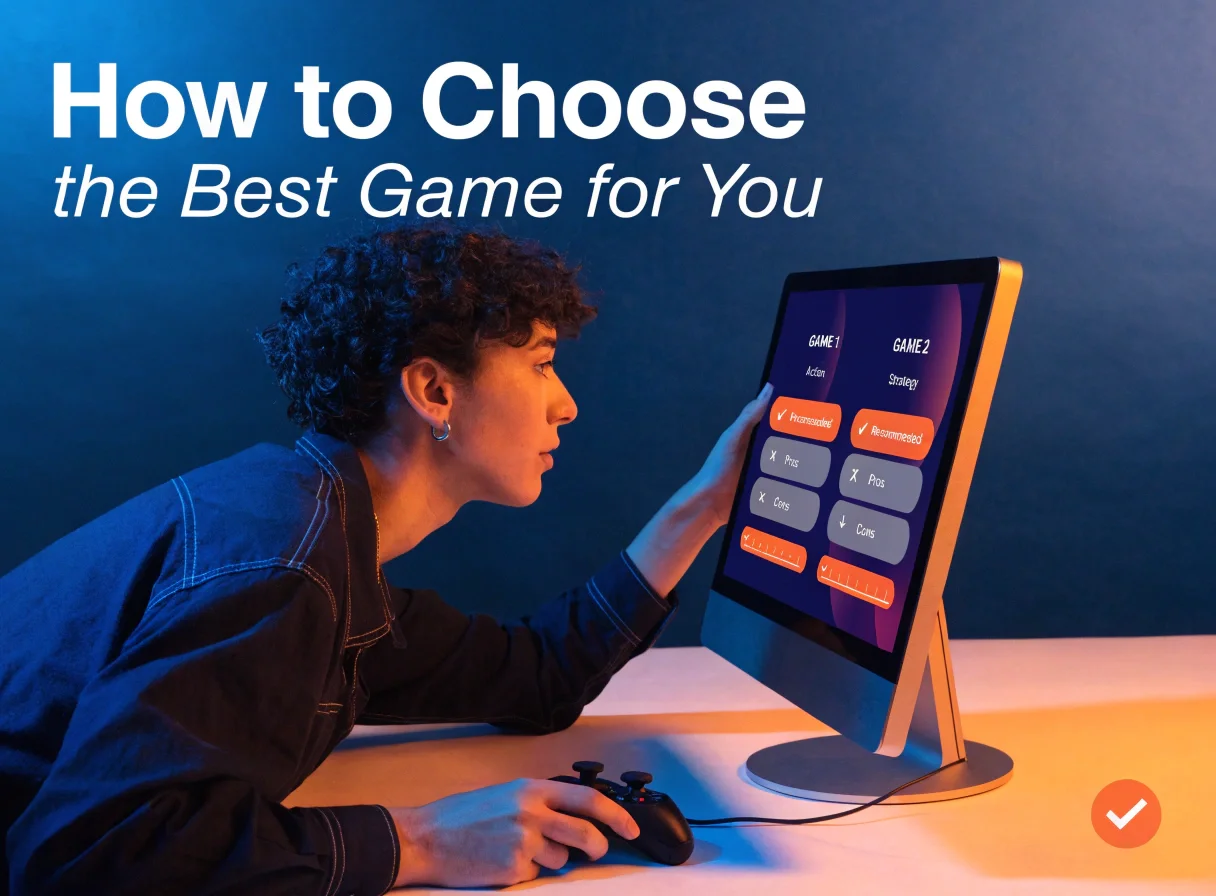 Player comparing games before choosing what to play