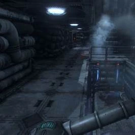 System Shock remake development images connected to Kickstarter and Nightdive updates.